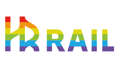 Logo de HR Rail aux couleurs de l’arc-en-ciel symbolisant la diversité